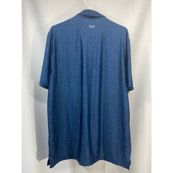 Hickey Freeman Mens Golf Polo Blue Clover All Over Print Size Large - Picture 3 of 5